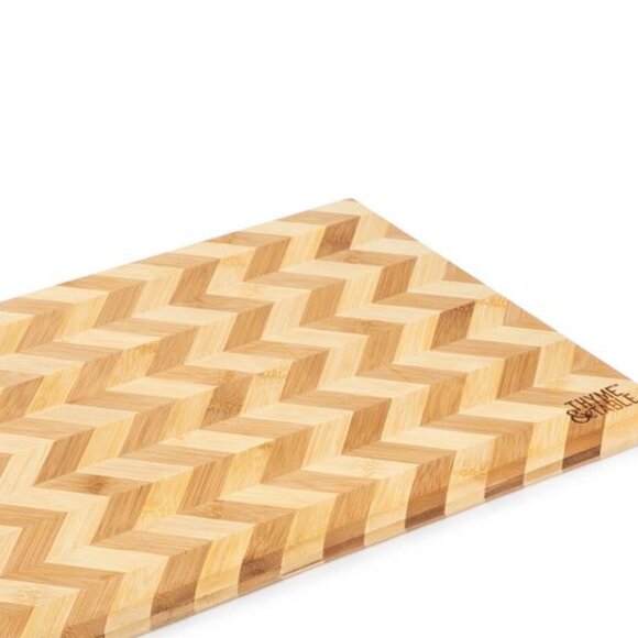 Thyme & Table Herringbone Bamboo Wood Charcuterie Cutting Board HTF - Picture 2 of 3